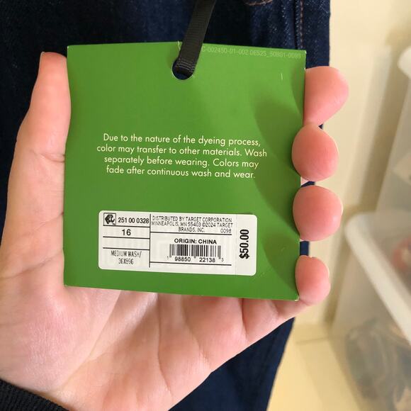 Kate Spade X Target NWT High Rise Straight Leg Wide Cuff Size 16 - Picture 8 of 13